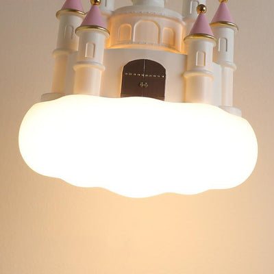 Contemporary Nordic Kids Resin PVC PE Castle 1-Light Pendant Light For Bedroom