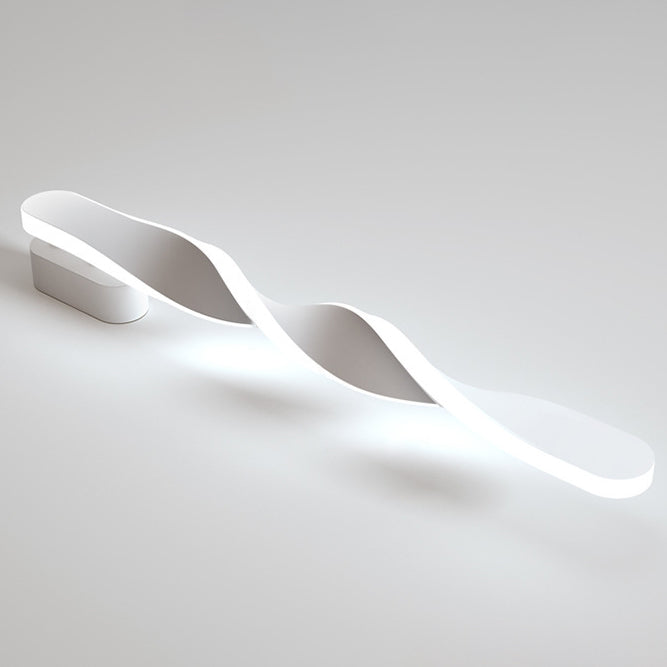 Modern Minimalist Spiral Long Aluminum Silicone LED Wall Sconce Lamp For Living Room