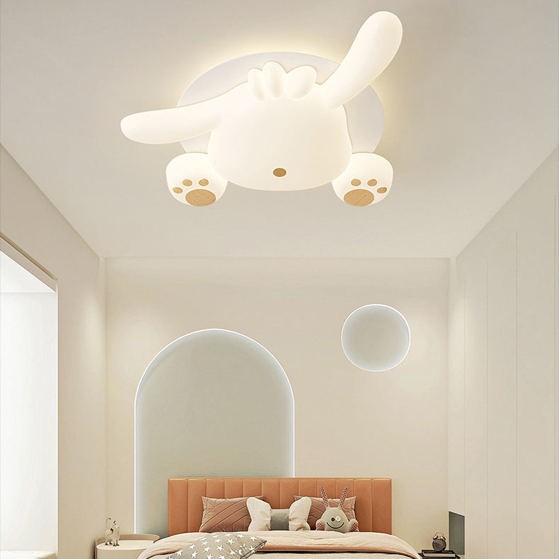 Contemporary Creative Bear Iron Plastic LED Semi-Flush Mount Ceiling Light For Living Room