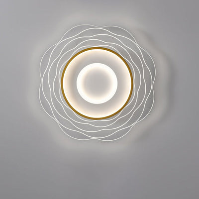 Modern Minimalist Floral Aluminum Acrylic LED Flush Mount Ceiling Light For Living Room