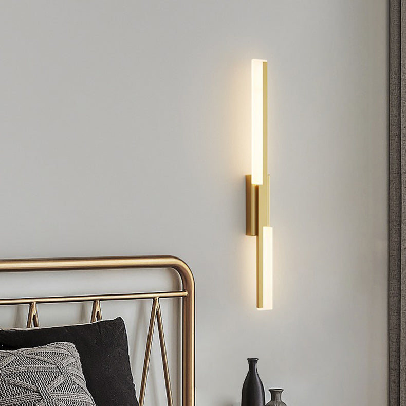 Modern Minimalist Vertical Bar Acrylic Iron LED Wall Sconce Lamp For Living Room