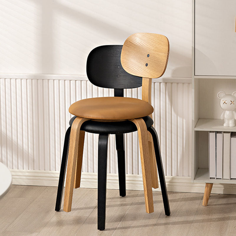 Modern Minimalist Round Cushion Solid Wood Dining Chair Backrest For Dining Room