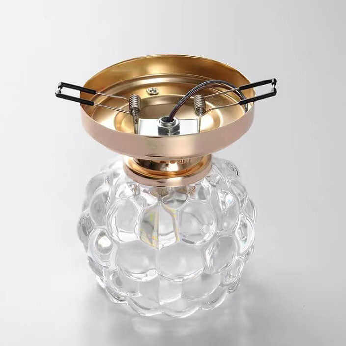 Modern Minimalist Floral Iron Glass 1-Light Semi-Flush Mount Ceiling Light