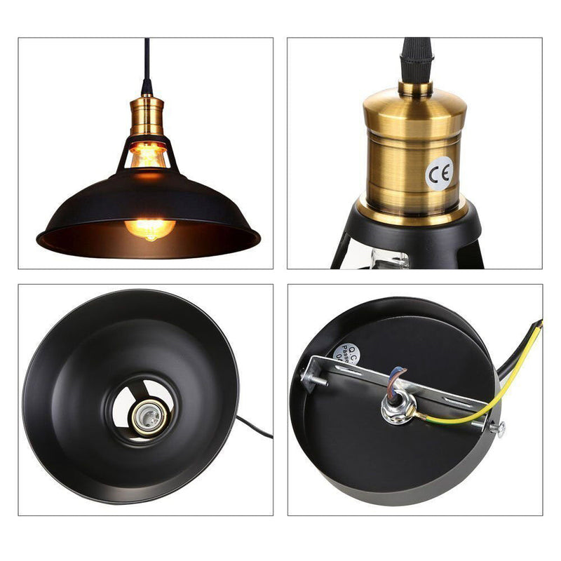 Contemporary Industrial Round Pot Lid Iron 1-Light Pendant Light For Living Room