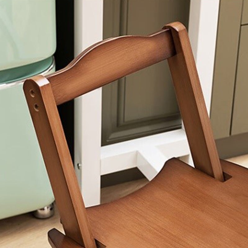 Modern Minimalist Round Square Bamboo Bar Stool Backrest Armless For Dining Room