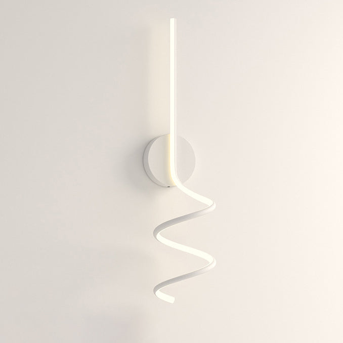 Modern Minimalist Spiral Aluminum Iron LED Wall Sconce Lamp For Bedroom