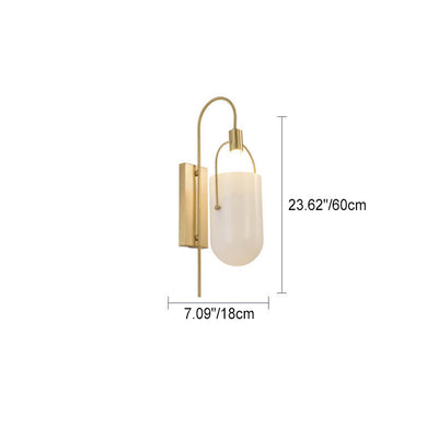 Scandinavian Modern Luxury Cup Shaped Copper Glass LED Wall Sconce Lamp