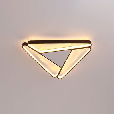 Contemporary Simplicity Aluminum Geometric Triangle Silicone LED Flush Mount Ceiling Light For Living Room