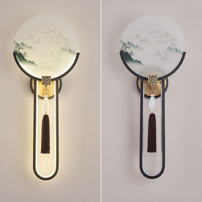 Traditional Chinese All-Copper Glass LED Wall Sconce Lamp For Living Room