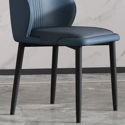 Contemporary Scandinavian Square Fabric Steel Dining Chair Backrest Armless For Dining Room