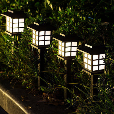 Traditional European Waterproof Solar ABS PC Plastic Rectangular LED Landscape Lighting For Garden