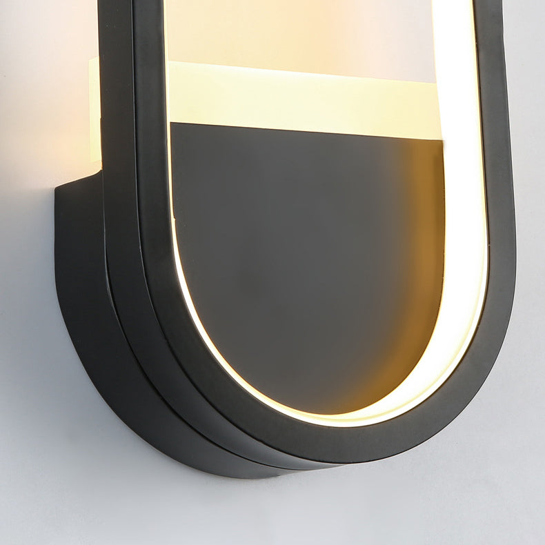 Modern Minimalist Iron Silicone Elliptical Circular Arc LED Wall Sconce Lamp For Bedroom