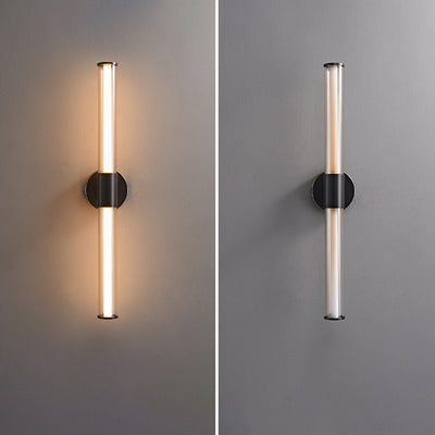 Modern Minimalist Cylindrical Copper Glass LED Wall Sconce Lamp For Living Room