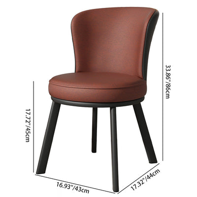 Contemporary Simplicity Round Fabric Upholstered Carbon Steel Dining Chair Backrest For Dining Room