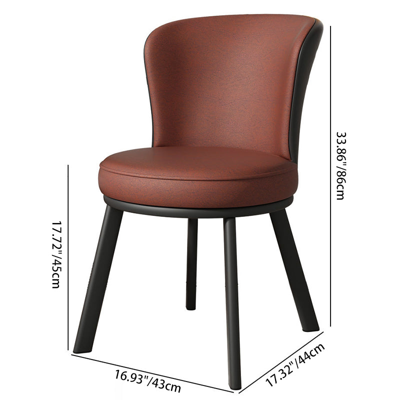 Contemporary Simplicity Round Fabric Upholstered Carbon Steel Dining Chair Backrest For Dining Room