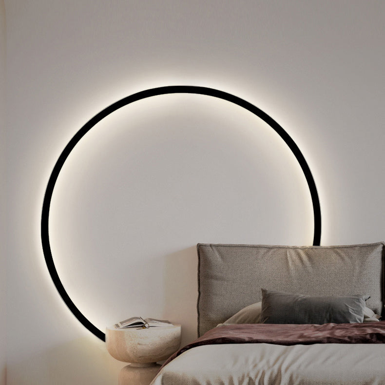 Modern Minimalist Aluminum Acrylic Round LED Wall Sconce Lamp For Bedroom