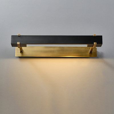 Contemporary Luxury Antique Brass Strip 2-Light Mirror Front Wall Sconce Lamp For Bathroom