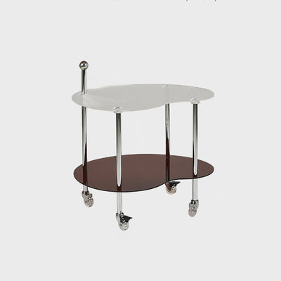 Contemporary Nordic Cloud Acrylic Stainless Steel Crystal Wheel End Table 2-Tier For Living Room