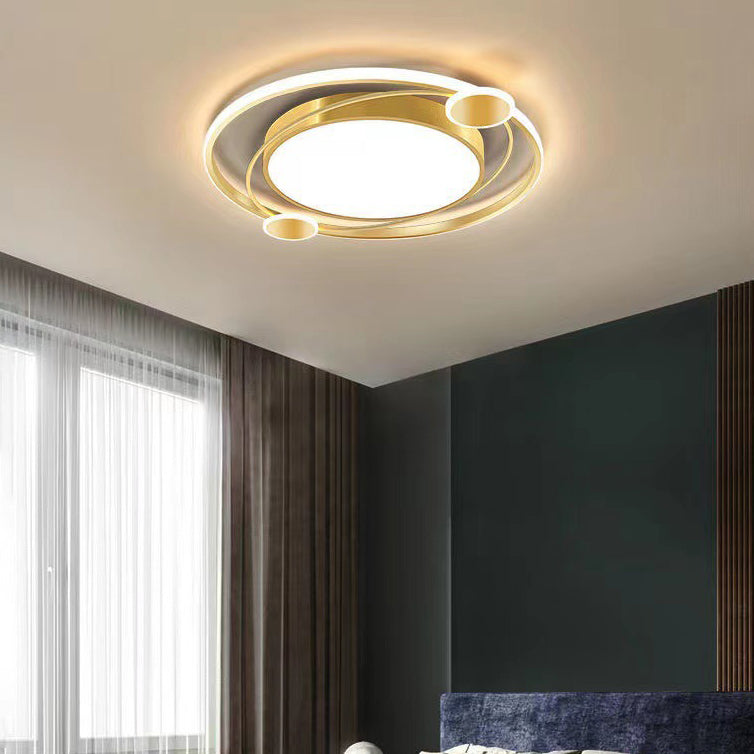 Modern Simplicity Round Iron Acrylic LED Flush Mount Ceiling Light For Bedroom