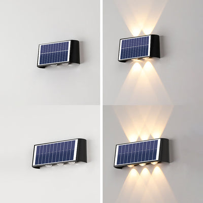 Modern Simplicity Solar Waterproof Rectangular ABS PMMA LED Wall Sconce Lamp For Outdoor Patio