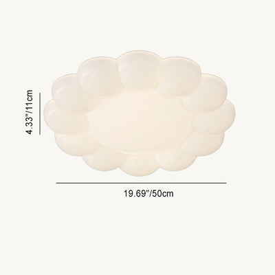 Contemporary Nordic Cream PE Flower LED Flush Mount Ceiling Light For Bedroom