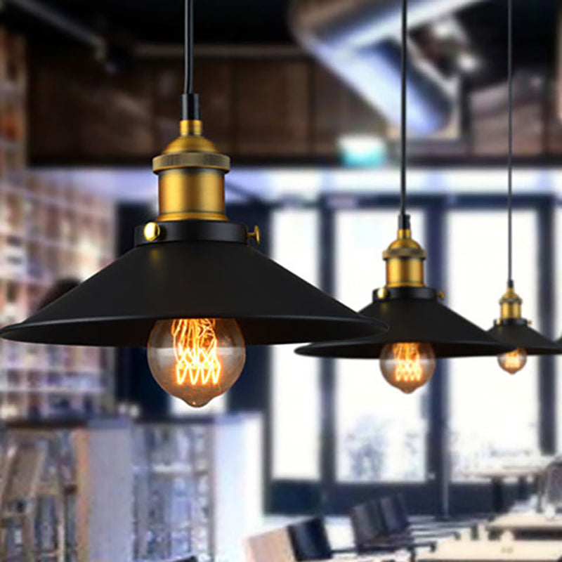 Contemporary Industrial Iron Saucepan Lid Shape Glass 1-Light Pendant Light For Dining Room