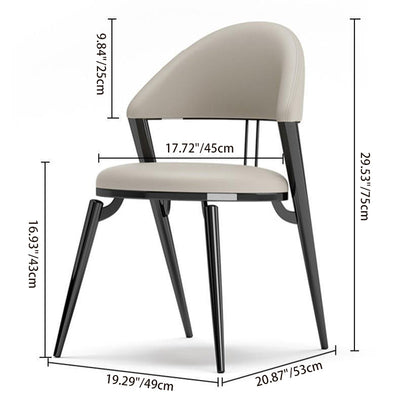 Modern Luxury Round Cushion Lambswool Sponge Black Titanium Dining Chair Backrest For Dining Room