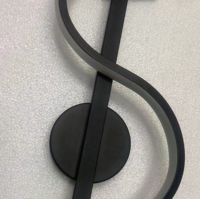 Contemporary Creative Music Note Silicone Line Iron LED Wall Sconce Lamp For Bedroom