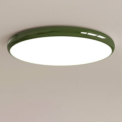 Modern Minimalist Macaron Acrylic Round Shade LED Flush Mount Ceiling Light For Bedroom