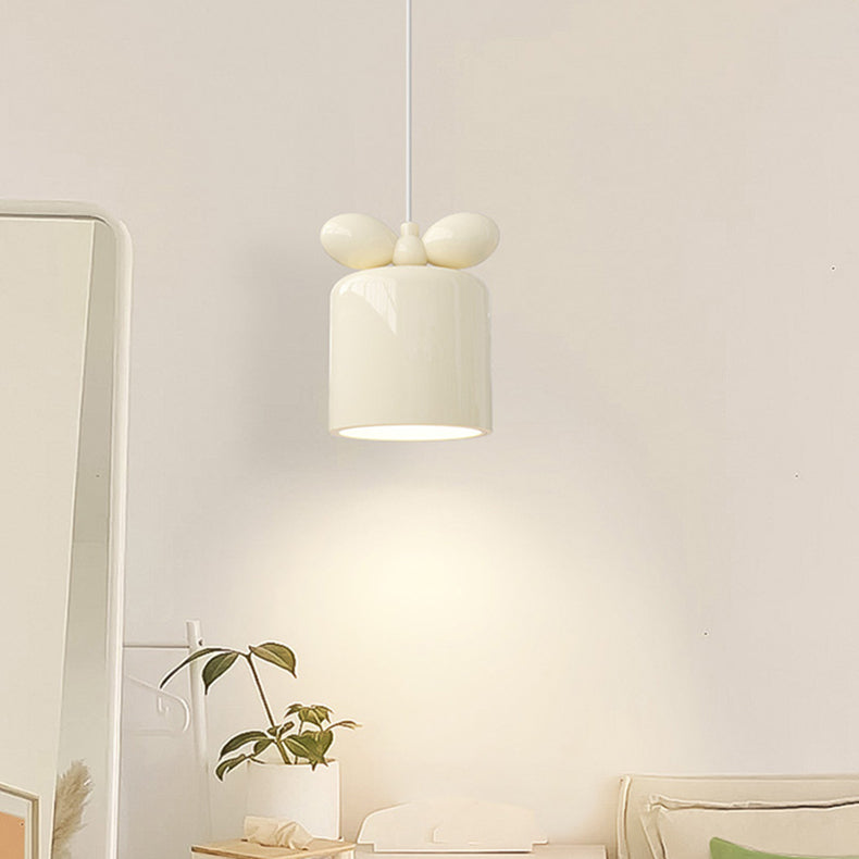 Modern Simplicity Cylinder Bow Metal Resin 1/3/5 Light Pendant Light For Bedroom