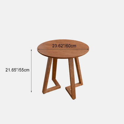 Contemporary Simplicity Round Wood V-Shaped Legs Coffee Table For Living Room