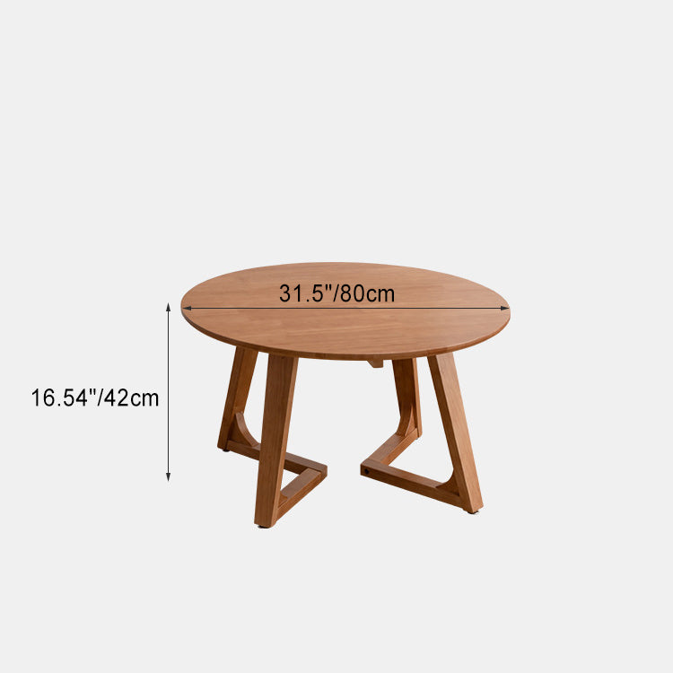 Contemporary Simplicity Round Wood V-Shaped Legs Coffee Table For Living Room