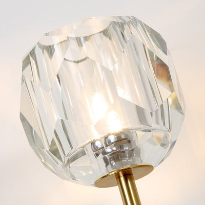 Modern Mid-Century Crystal Ball Iron Straight Pole 1-Light Wall Sconce Lamp For Living Room