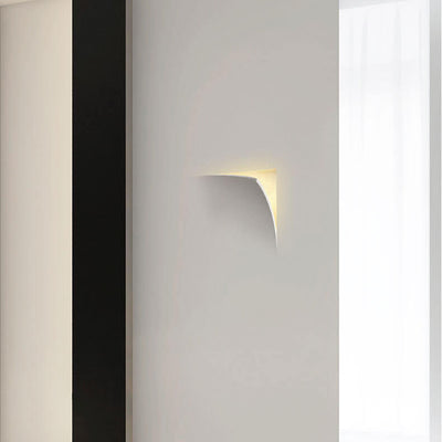 Modern Simplicity Square Flip Flop Recessed Plaster 1-Light Wall Sconce Lamp For Living Room