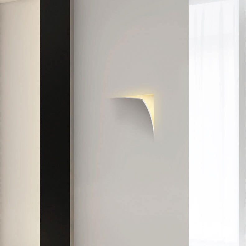 Modern Simplicity Square Flip Flop Recessed Plaster 1-Light Wall Sconce Lamp For Living Room