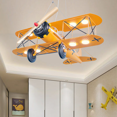 Contemporary Creative Kids Aircraft Hardware Acrylic LED Chandelier For Bedroom