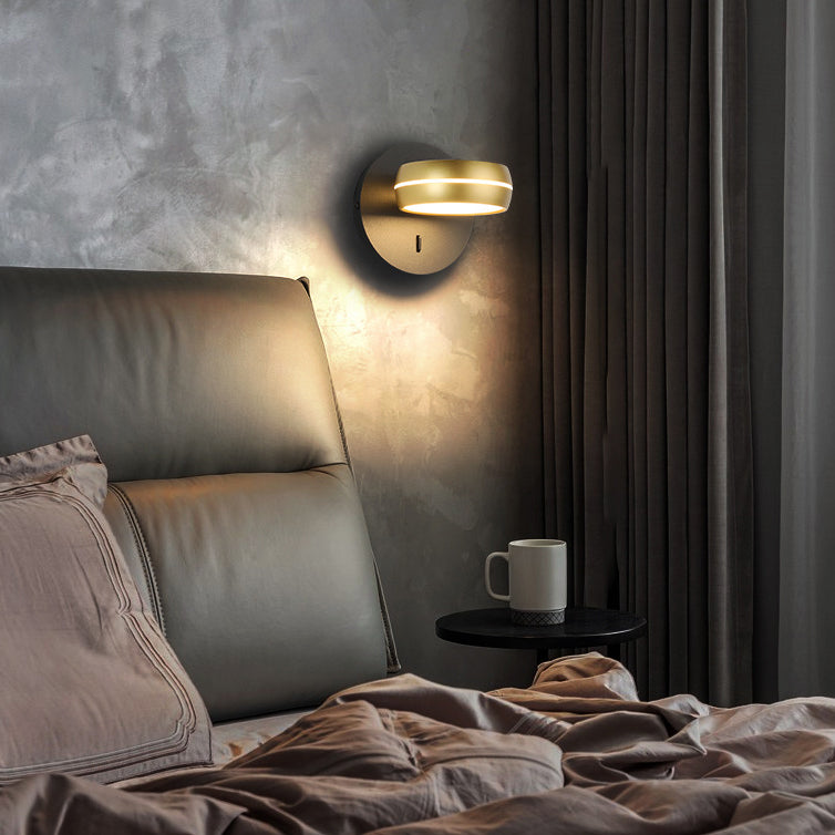 Modern Minimalist Round Rectangle Aluminum Iron PS LED Wall Sconce Lamp For Bedroom