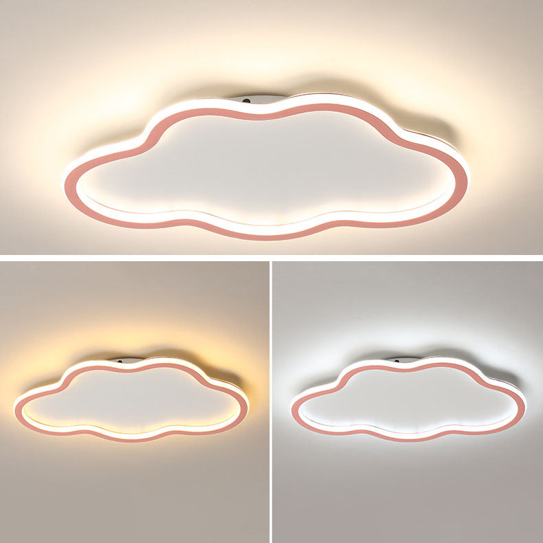 Modern Minimalist Cloudy Iron Acrylic LED Flush Mount Ceiling Light For Bedroom