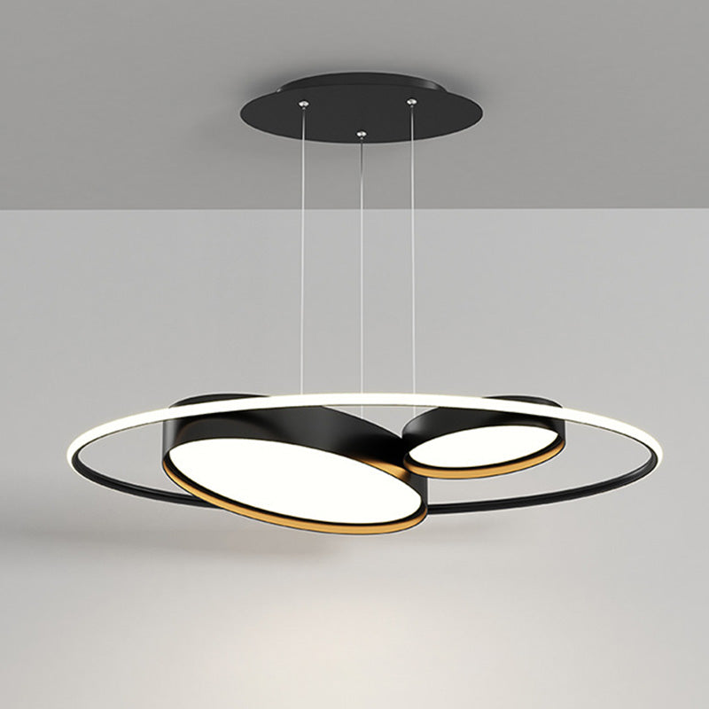 Modern Minimalist Round Ring Acrylic Iron Aluminum LED Chandelier For Living Room