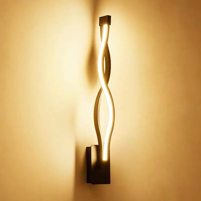 Modern Minimalist Wave Stripe Aluminum Acrylic LED Wall Sconce Lamp For Home Office