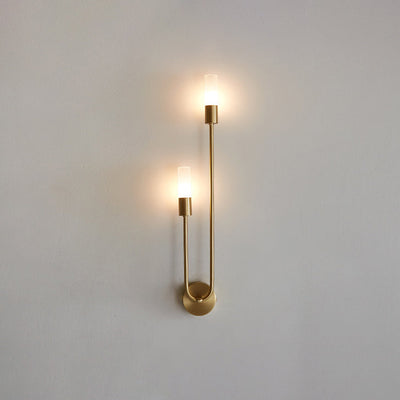 Contemporary Nordic Copper Acrylic Cylinder Ball 1/2/4 Light Wall Sconce Lamp For Living Room