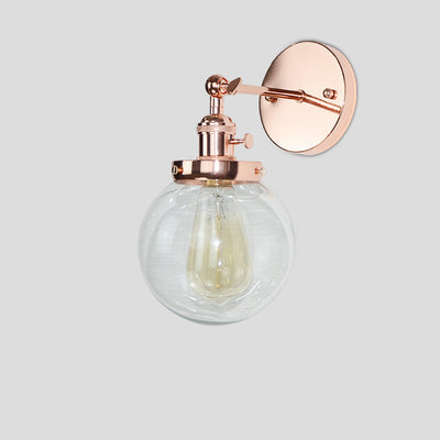 Modern Minimalist Iron Glass Orb 1-Light Wall Sconce Lamp For Bedroom