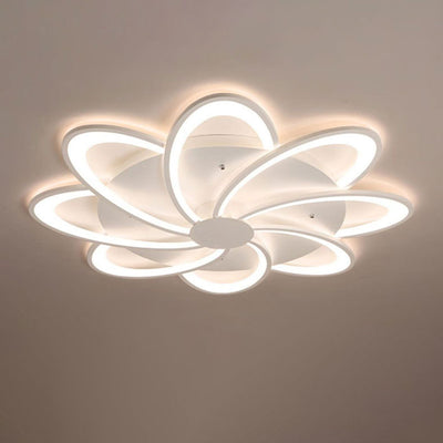 Contemporary Creative Petal Hardware Acrylic LED Semi-Flush Mount Ceiling Light For Living Room