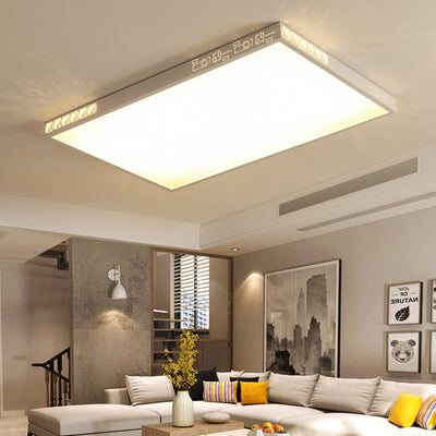 Contemporary Scandinavian Square Iron Acrylic LED Flush Mount Ceiling For Living Room