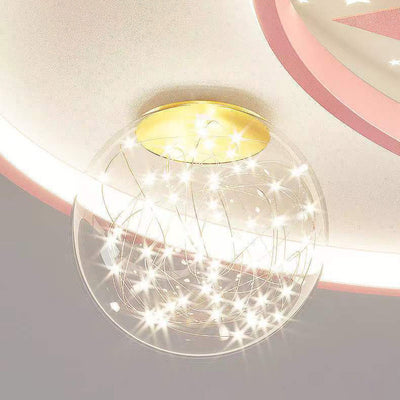 Contemporary Creative Acrylic Starry Sky LED Flush Mount Ceiling Light For Living Room