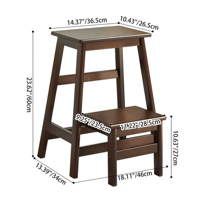 Moderner minimalistischer rechteckiger Holzfußstützen-Barhocker ohne Rückenlehne und Armlehnen für das Esszimmer 