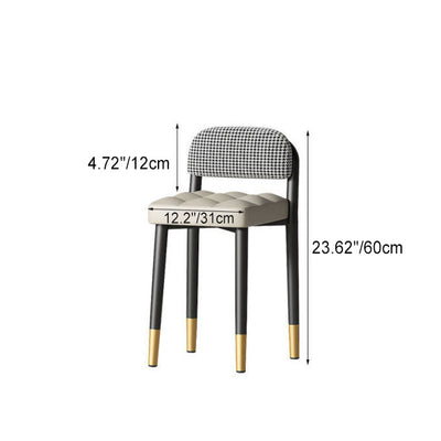 Modern Simplicity Square Fabric Upholstered Vanity Stool Low Back For Bedroom