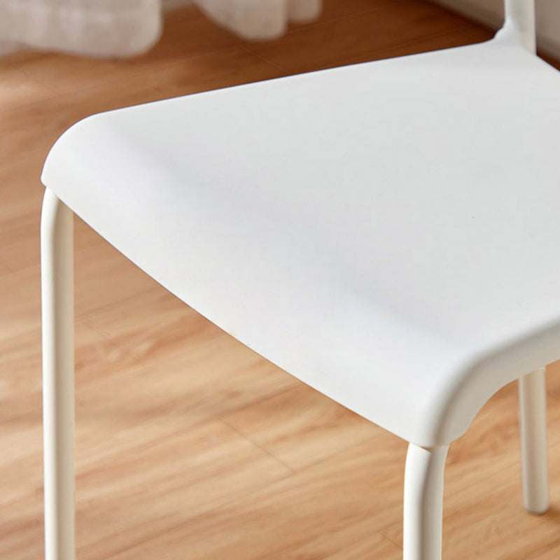 Modern Minimalist Square Plastic Carbon Steel Dining Chair Backrest For Dining Room