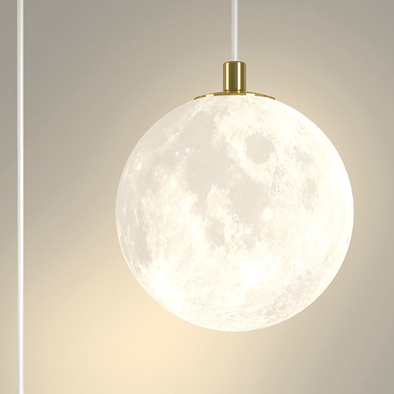 Contemporary Creative Cartoon Acrylic Aircraft Moon Shade LED Kids Chandelier For Bedroom