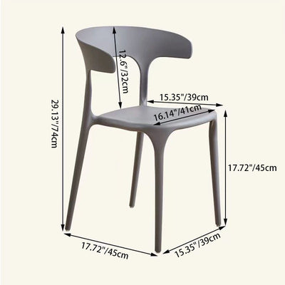 Modern Minimalist Cow Corner Square Plastic Dining Chair Backrest For Dining Room